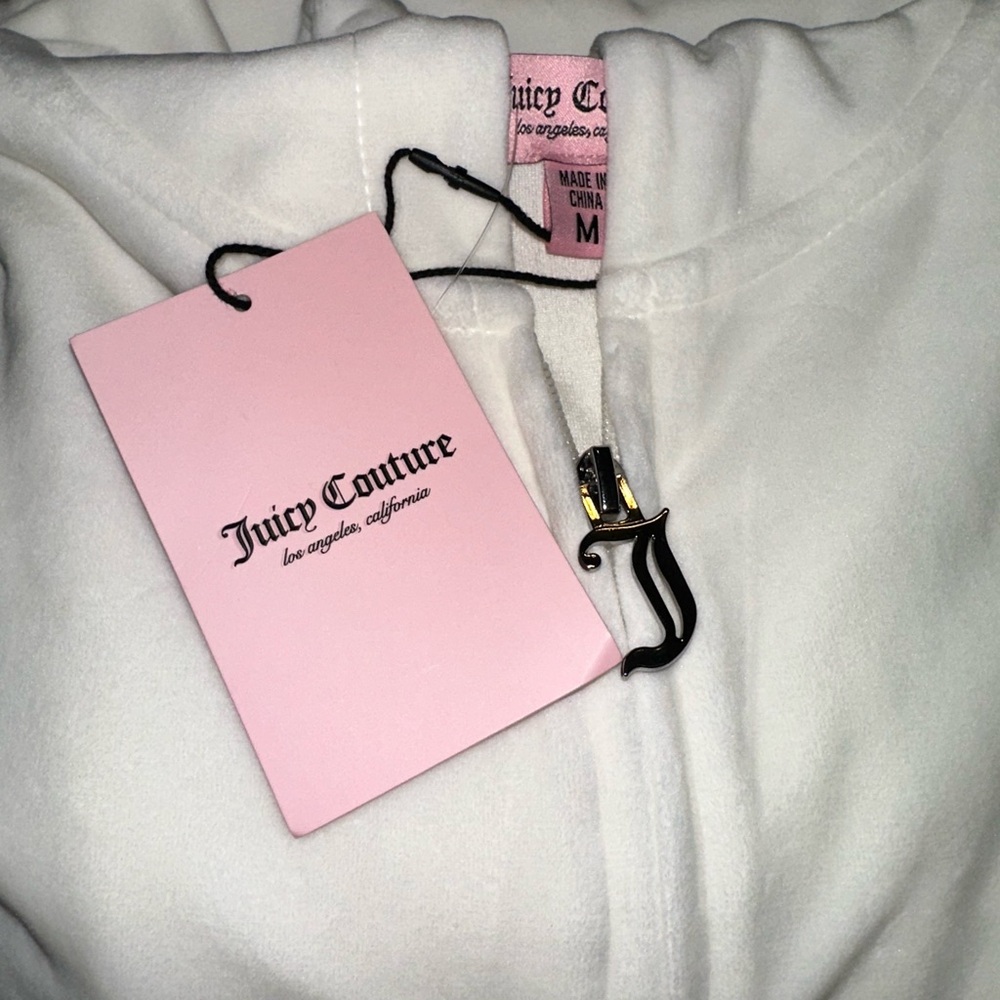 Juicy Couture Rhinestone Logo White Velour Tracksuit - Picture 6 of 11